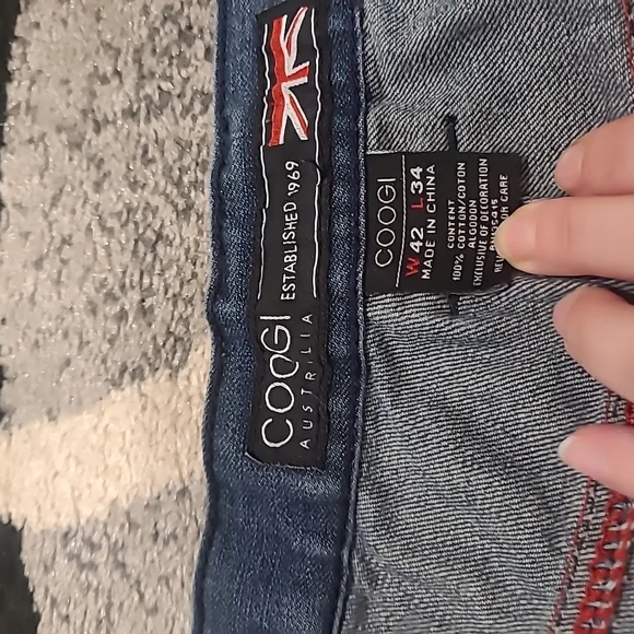 Vtg Y2K Coogi 1969 Baggy Hip-Hop Embroidered Jeans Size 42x34 - Picture 6 of 14